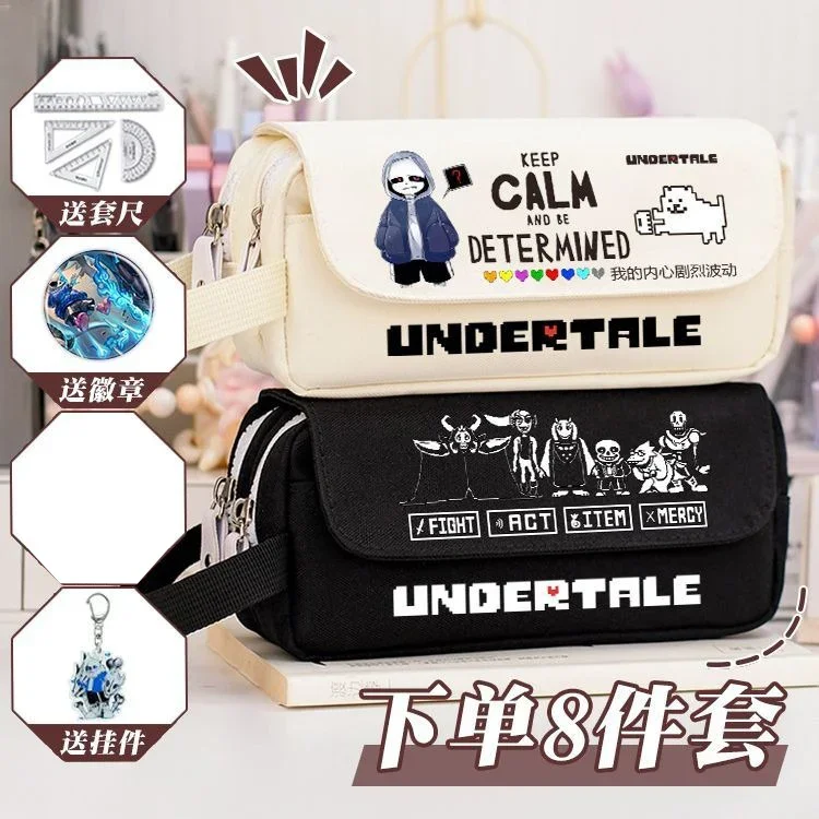 

Черный, бежевый, милый, большой емкости, Undertale Sans, пенал в стиле аниме, пенал для ручек, детский пенал для подростков, школьные принадлежности для девочек и мальчиков
