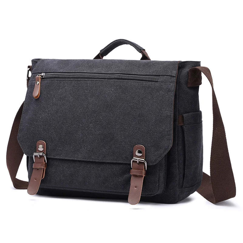 Men's Canvas Shoulder Bag  Laptop Storage Bags Outdoor Hiking Single Crossbody Travel Bags for Men Handbags Messenger Retro Bag