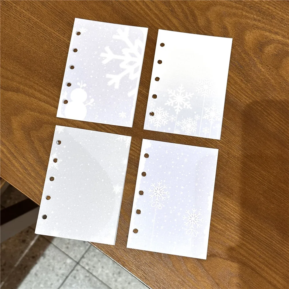 40Sheet/50Sheet/60Sheet M5 A8 Loose-Leaf Notebook Refill Paper Cake Snowflake Star Inner Refill Binder Paper Pages