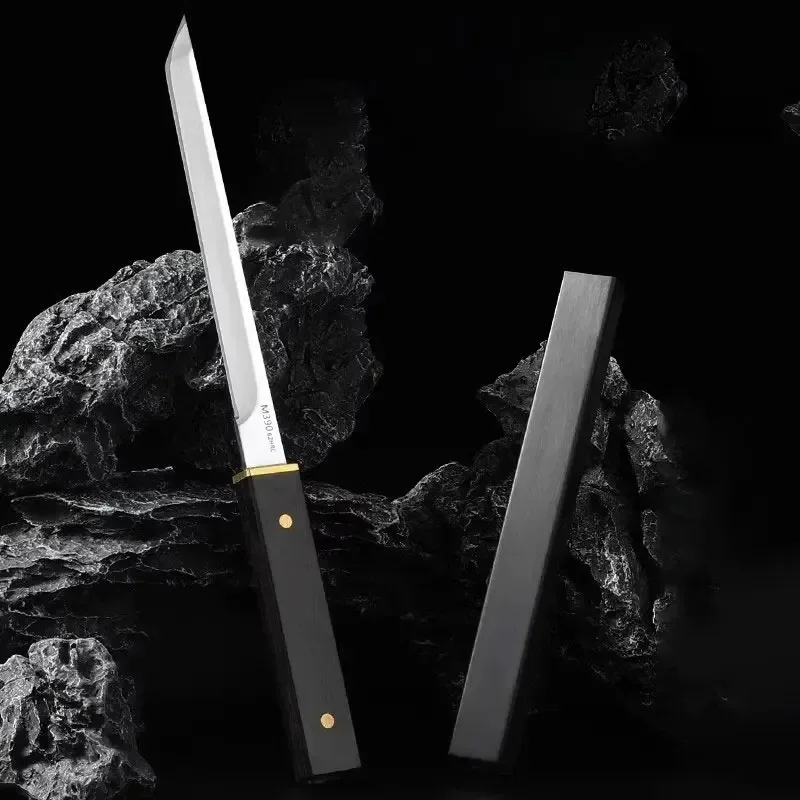 - Stainless Steel Sharp Small Straight Knife Kitchen Outdoor Portable Fruit Knife Home Use With Sheath