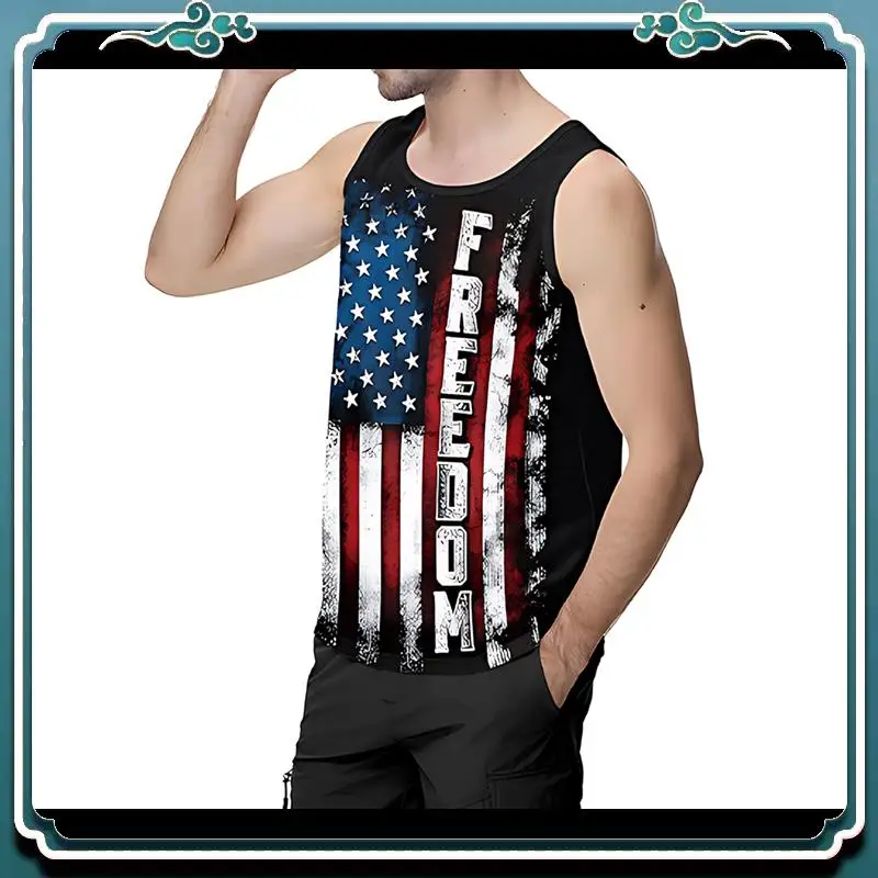 

A65G-Men's Tank Tops Summer Sleeveless Tee Cool Workout T-Shirts Beach Athletic Undershirts