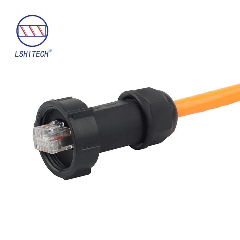 Industrial Waterproof RJ45 Connector CAT6 Data Transfer Plug Socket Panel Mount Signal Adapter