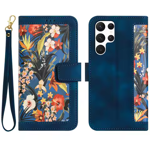 Painting Art Flower Leather Phone Wallet Case Book For Samsung Galaxy S25 S24 S23 S22 S21 S20 FE A06 A16 A26 A36 A56 Flip Cover