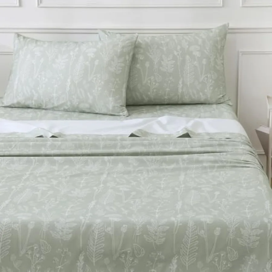 100% Natural Cotton Percale Sheets Set Size 4 Pc Breathable…