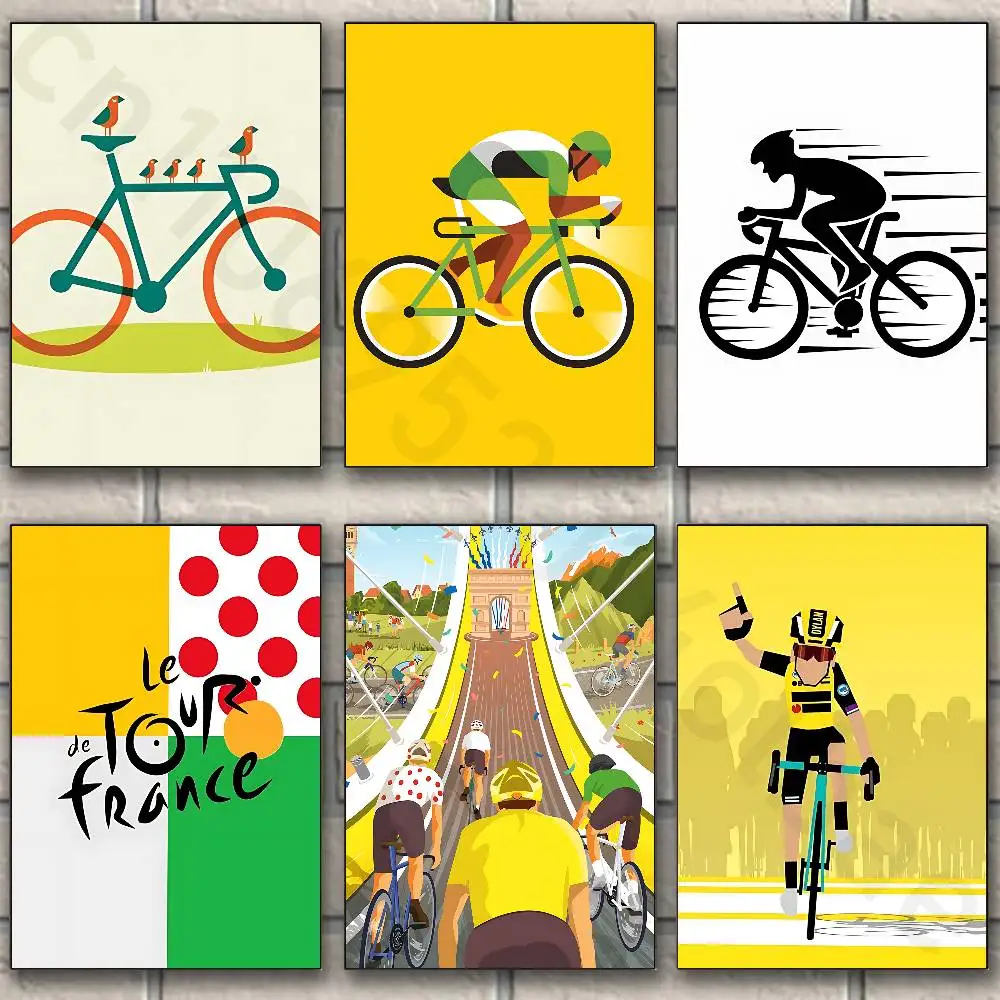 Tour De France Bike Bicycle new group Poster HD home decor sticky wall waterproof home living room bar aesthetic decor