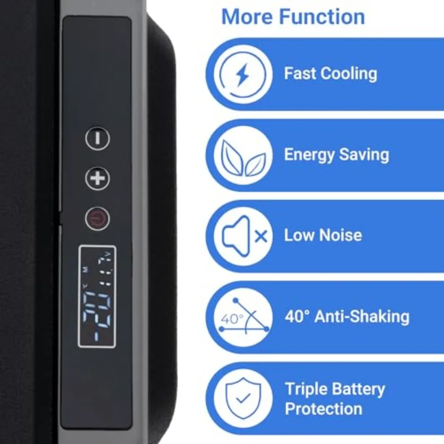 ثلاجة سيارة محمولة سعة 68 لترًا سعة 65 لترًا مع مصدر طاقة 12/24 فولت تيار مستمر، تصميم فتح غطاء ثنائي الاتجاه، سلة قابلة للإزالة، عجلات متكاملة #4