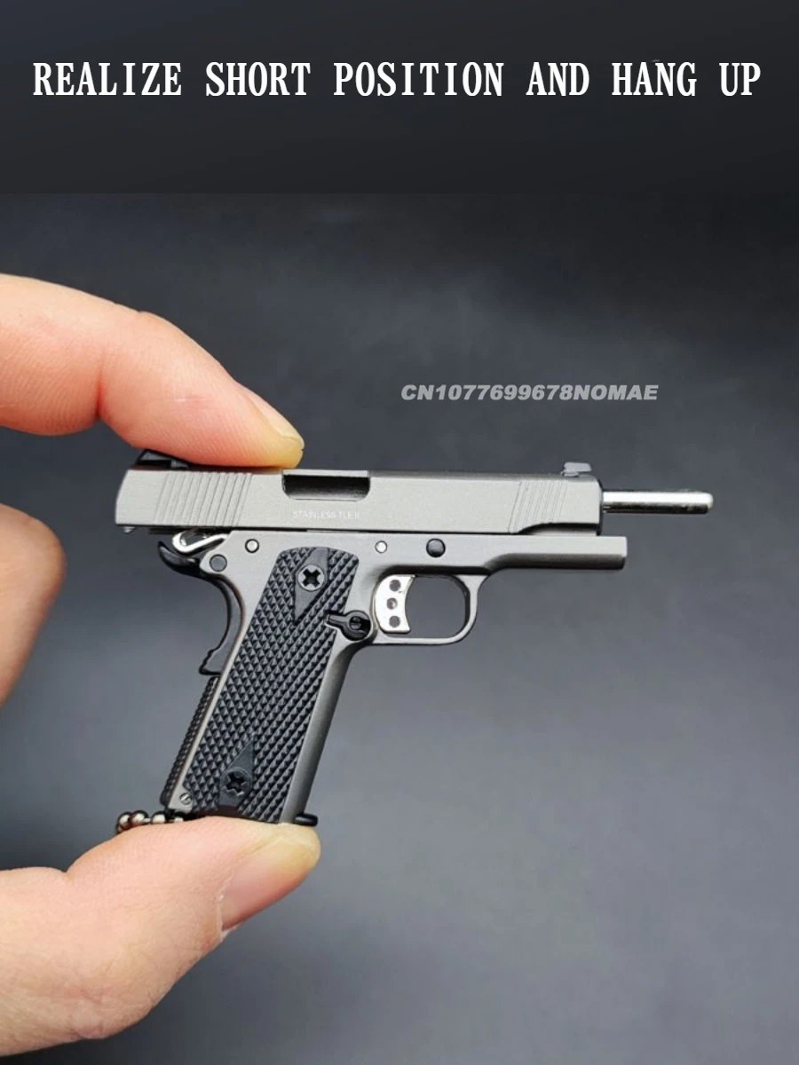 1:3 High Quality Metal Model Kimber 1911 Keychain Toy Gun Miniature Alloy Pistol Collection Toy Gift Pendant Anime Keychain