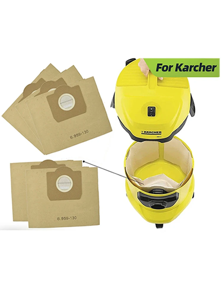 Dust Bags For Karcher MV3 WD3 WD3200 WD3300 A2204 A2656 WD3.500P SE4001 SE4002 Robot Vacuum Cleaner Parts Paper Bags Garbage Bag