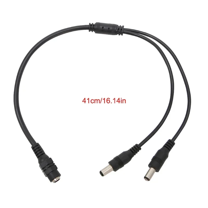 DC 1 Feminino para 2 Masculino Poder Split Splitter Cable, 2.1*5.5mm, câmera CCTV, DVR Acessórios de Segurança, LED Light Strip, LED Controller