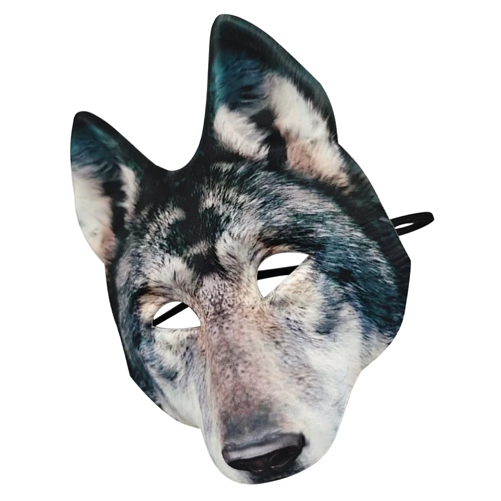 

Fox Ball Mask Furry 3d Werewolf Animal EVA Scary Dress up for Halloween Face Masks
