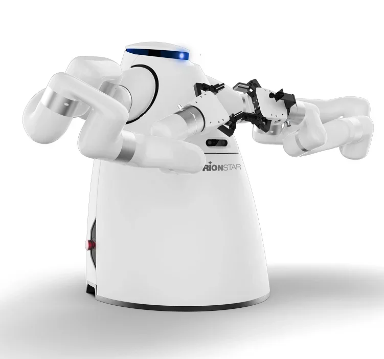 AI Nuovo robot a doppio braccio al dettaglio che serve caffè, gelato e tè Robot di servizio cooperativo autonomo intelligente