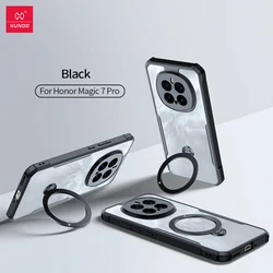 For Honor Magic 7 Pro Case Xundd Shockproof Magnetic Laser Pattern PC +TPU Wireless Charging Ring Stand Holder Cover