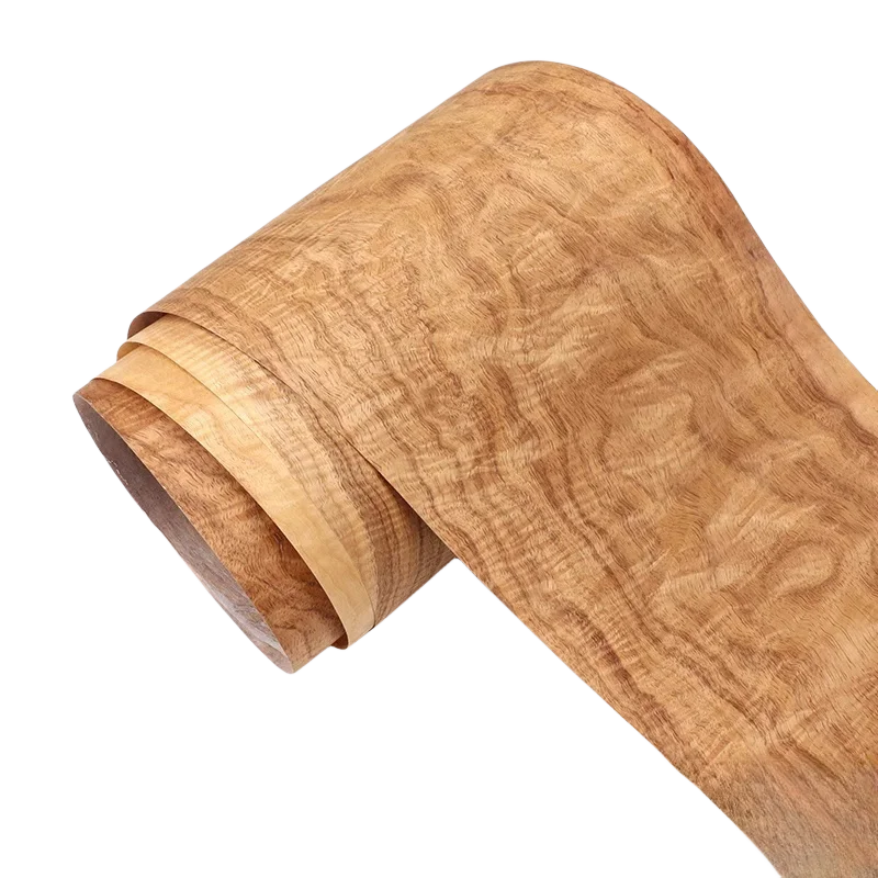 Natural Wood Veneer Africa Bubinga for Furniture Hotel Decor about 40x250cm Backing with Fleece