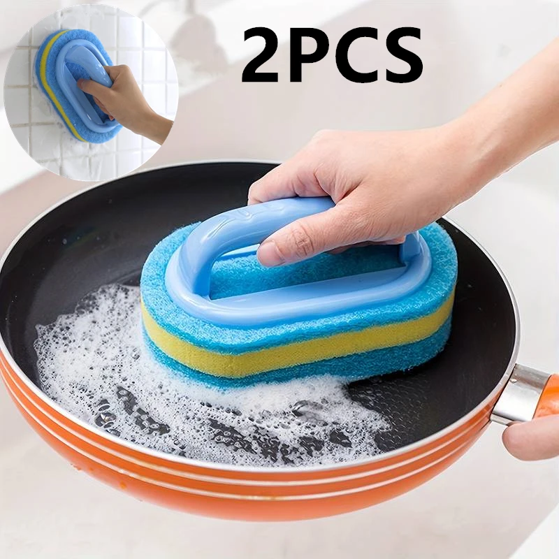 Kitchen Cleaning Sponge Bathroom Toilet Kitchen Glass Wall Cleaning Brush Durable Cleaning Sponge Power Decontamination