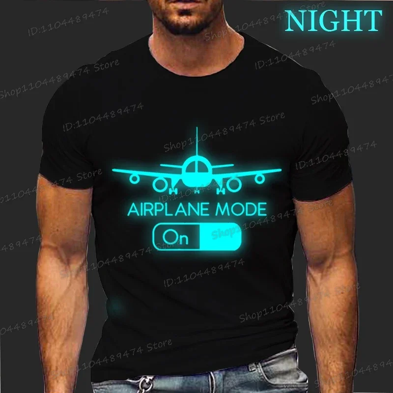 

Novelty Luminous T Shirts Pilot Flying Airplane Mode T-Shirt Tops Men Summer Harajuku Tshirts Fashion Couple T Shirt
