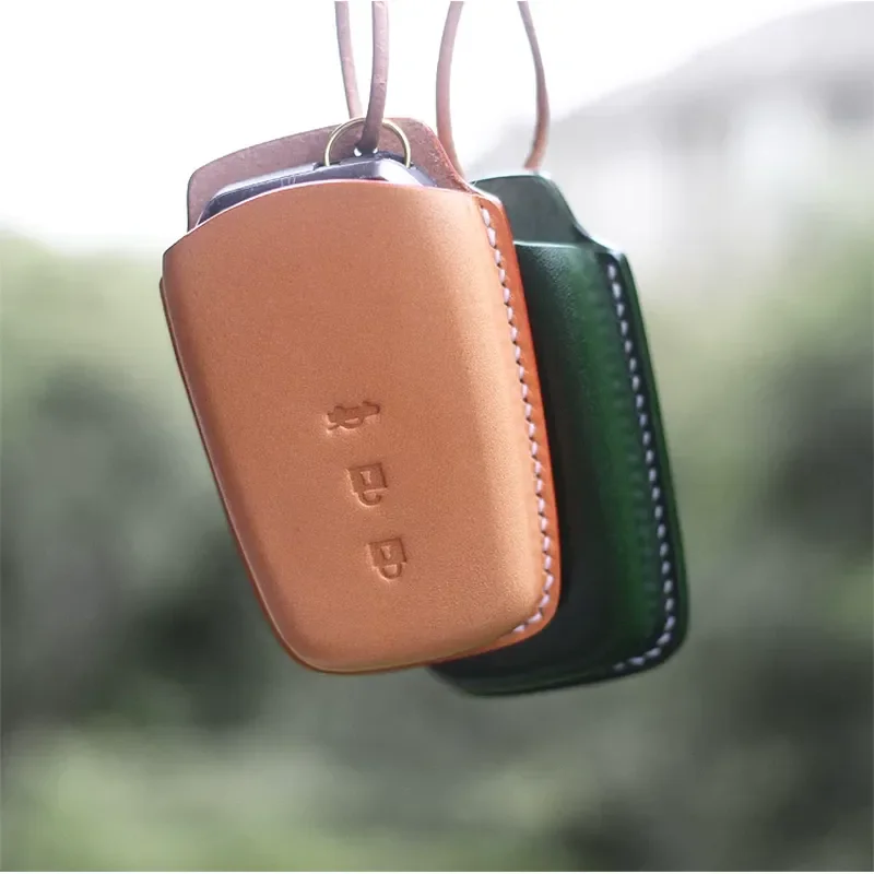 for Toyota Highlander Camry Crown Land Cruiser Leather Key Case Cover Holder Protective Shell Fob Pouch Accessories