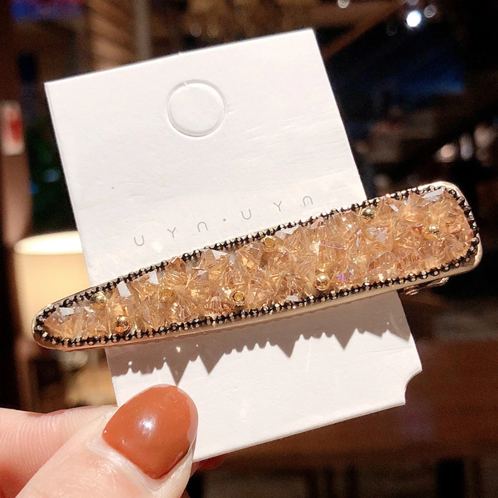 

5Pcs Rhinestone Clip Crystal Bang Bobby Pin Stylish Hairpin Girl Clips Rhinestone Hair Clip Durable Alloy Wedding Party