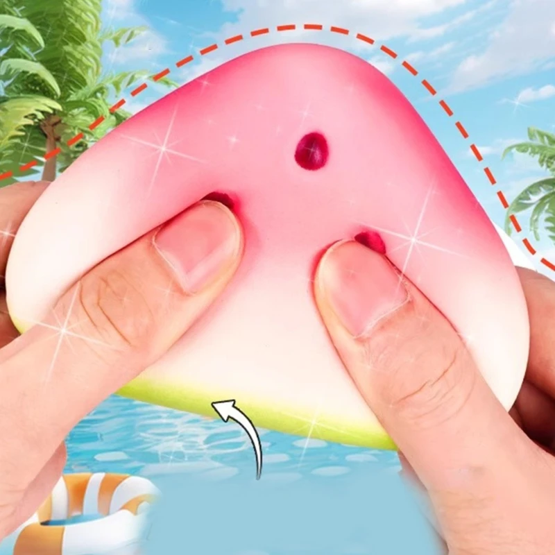 Brinquedo espremível melancia realista, alívio sensorial antiestresse para crianças e adultos 15UB