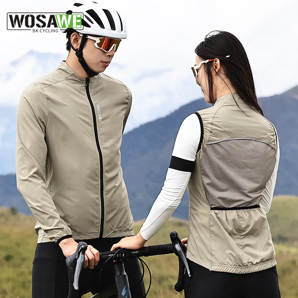 Men Ultralight Cycling Jacket Windbreaker Rear Breathable Mesh Fabric Women Running Riding Ciclismo Windproof Bicycle Clothing