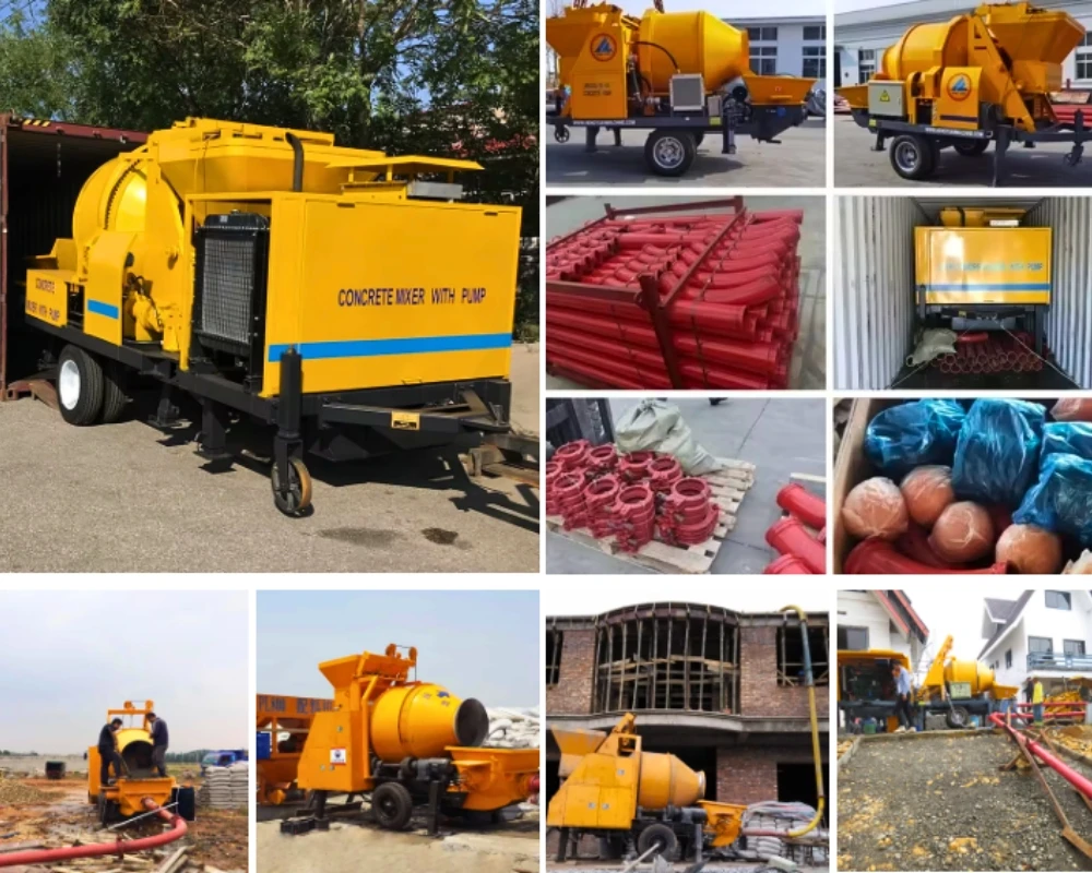 خلاط خرسانة صغير متنقل كهربائي مع مضخة خلاط مقطورة الخرسانة مضخة خلاط الخرسانة ذاتية التحميل #5