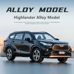 1:32 Toyota Highlander 2023 SUV Alloy Die Cast Toy Car Model Sound and Light Pull Back Children's Toy Collectibles Birthday Gift