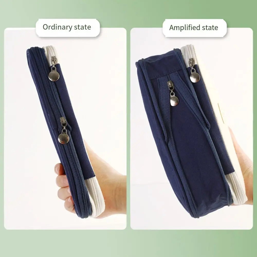 Multi-Layer Pen Storage Bag Large Capacity Korean Style Zipper Pencil Pouch Dustproof Kawaii Macaron Color Pen Case Artist