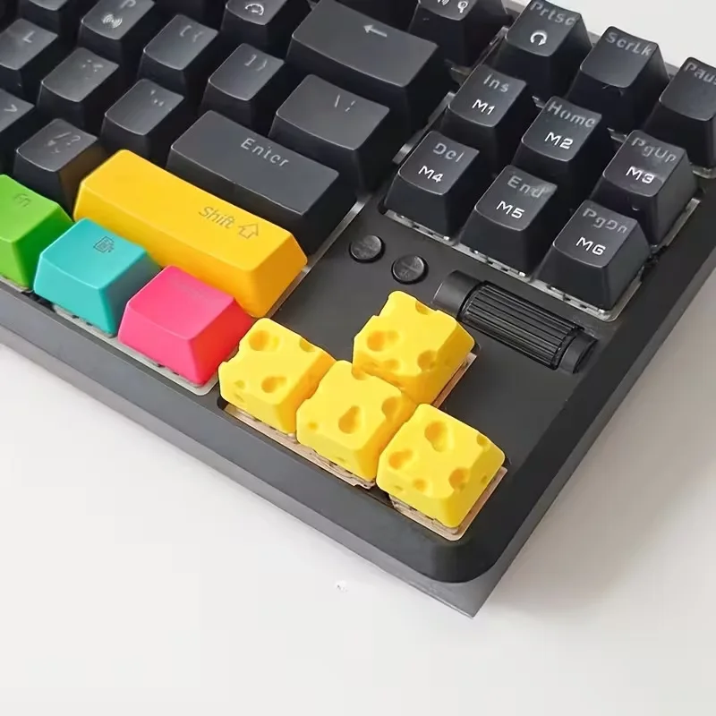 Personalized and creative cheese cross shaft universal yellow series keycaps 3D printing fun and cute keyboard keycaps