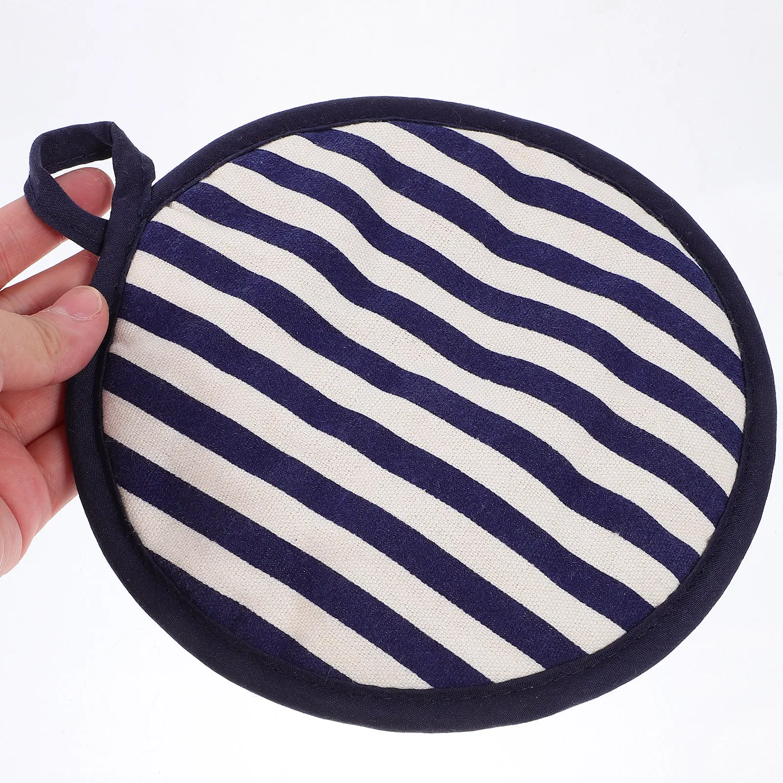Round Cotton Insulated Mat Heat Resistant Oven Microwave Dining Table Pad Rustic Elegant Design Reusable Washable Countertop