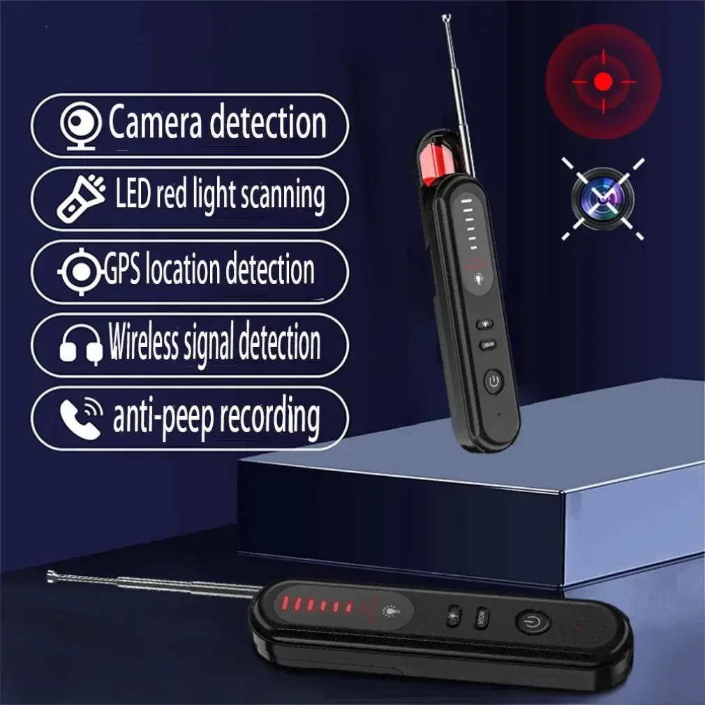 Detector de señal RF, Anti espía, estenopeico oculto, cámara, localizador GPS magnético, Audio inalámbrico, buscador de insectos GSM, dispositivos espía