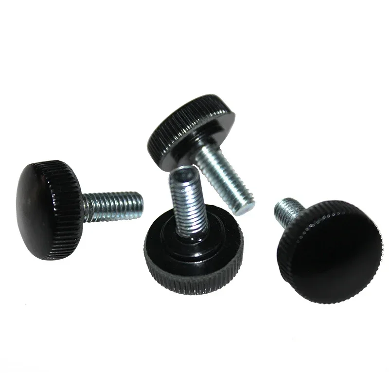 4.8 Grade carbon steel Screw Screw Bolt M3 M4 Metric Male x  6-35mm Thread Legnth With phenolic plastics knurling Head