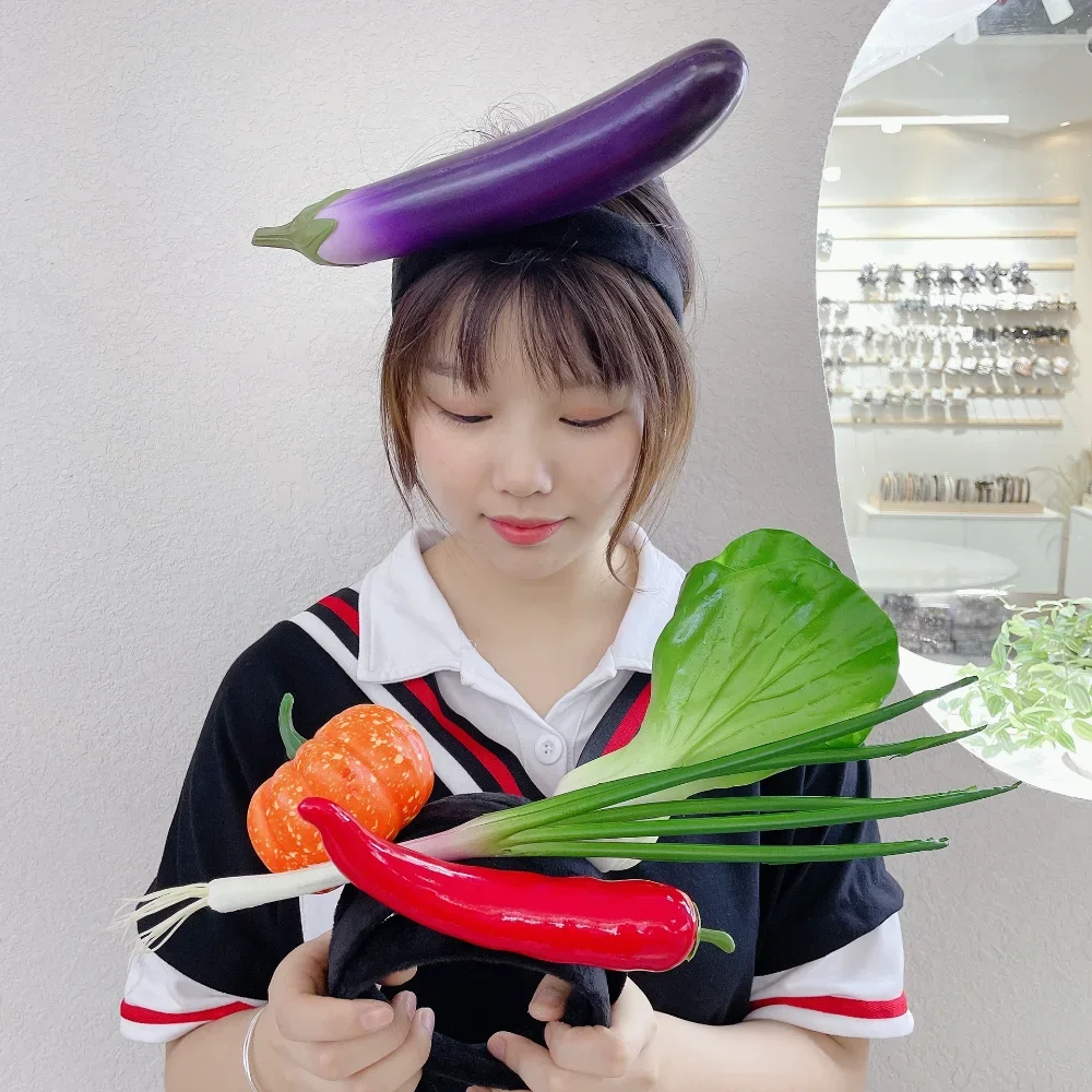 Women Cute Funny Fruits Carrots Scallions Pepper Pumpkin Mango Banana Hairband Makeup Wash Face Headband Wedding Festival