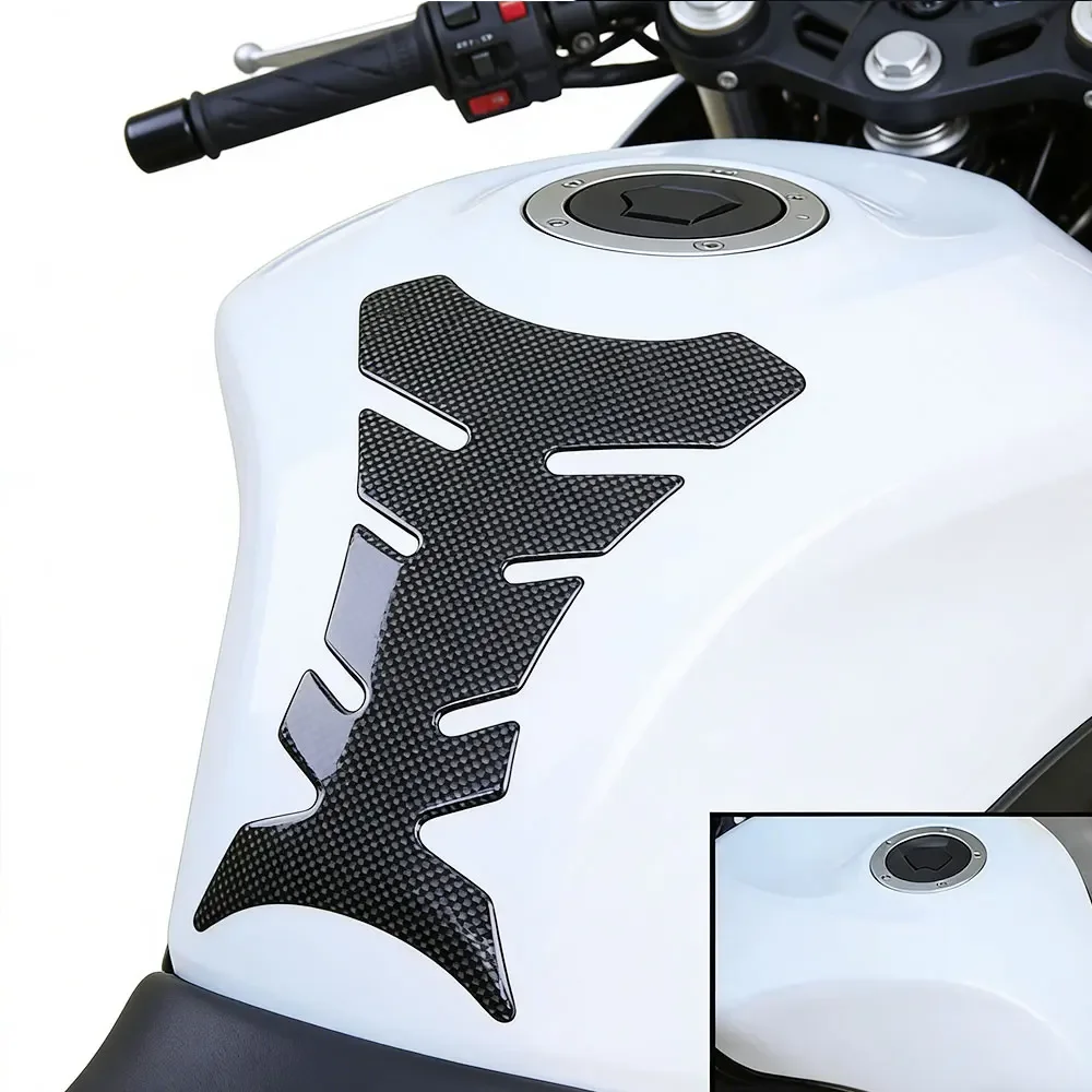 Protector de Tanque de Motocicleta 3D de Fibra de Carbono, Adhesivo Protector de Tapa de Tanque, Universal para HONDA, SUZUKI, YAMAHA, Kawasaki, KTM, Hayabusa