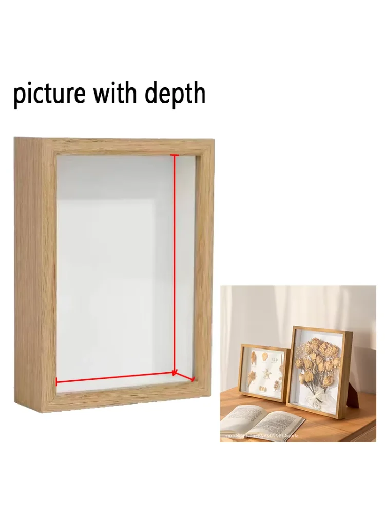 3D Wooden Picture Frames Depth 3cm Solid Wood Dried Flower Photo Frame for DIY  Plant Specimen Picture Frame Home Decoration
