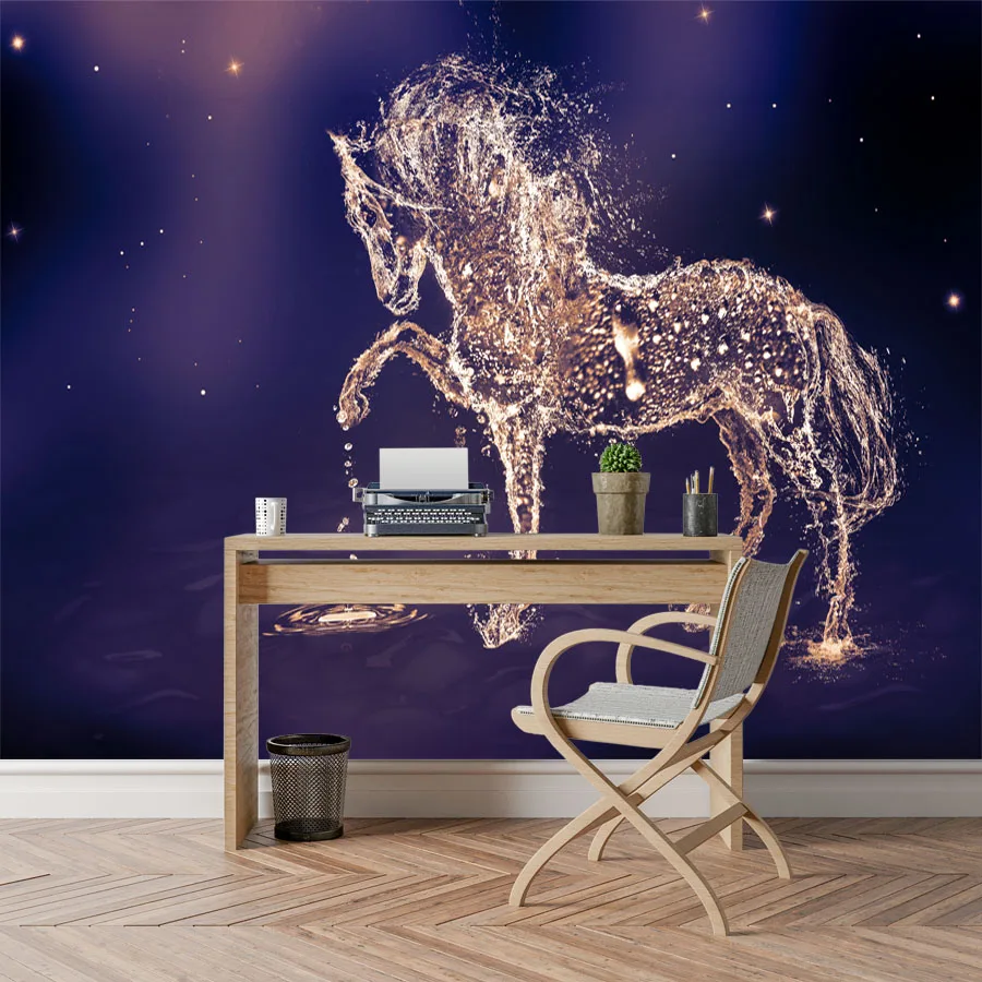custom 3D Glittering Running Horse Wallpaper Animal Mural Kids Living Room Home Decor living room TV backdrop bedroom restaurant