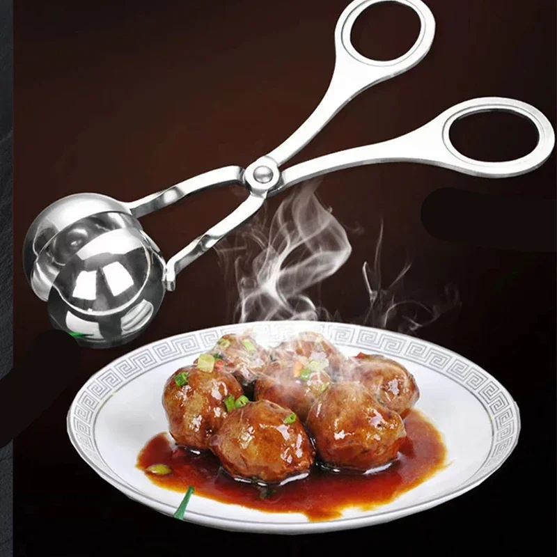 Stainless Steel Meatball Maker Fruit Rice and Vegetable Roll Mould Fried Meatball Rice-meat Dumplings Clamp Kitchen Tools