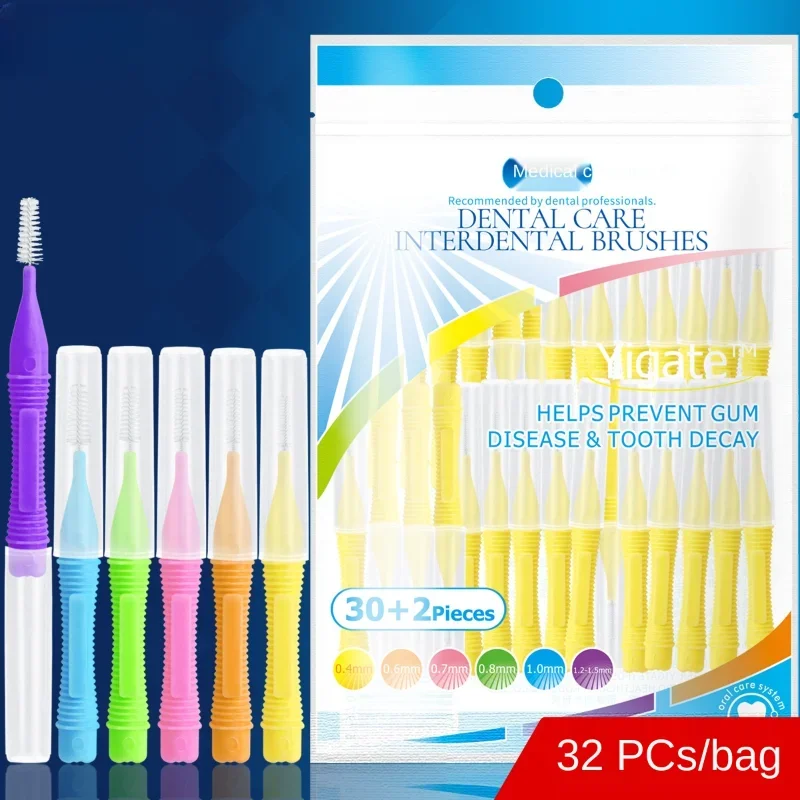 

32Pcs/set I Shaped Interdental Brush Denta Floss Interdental Cleaners Orthodontic Dental Teeth Brush Toothpick Oral Care Tool