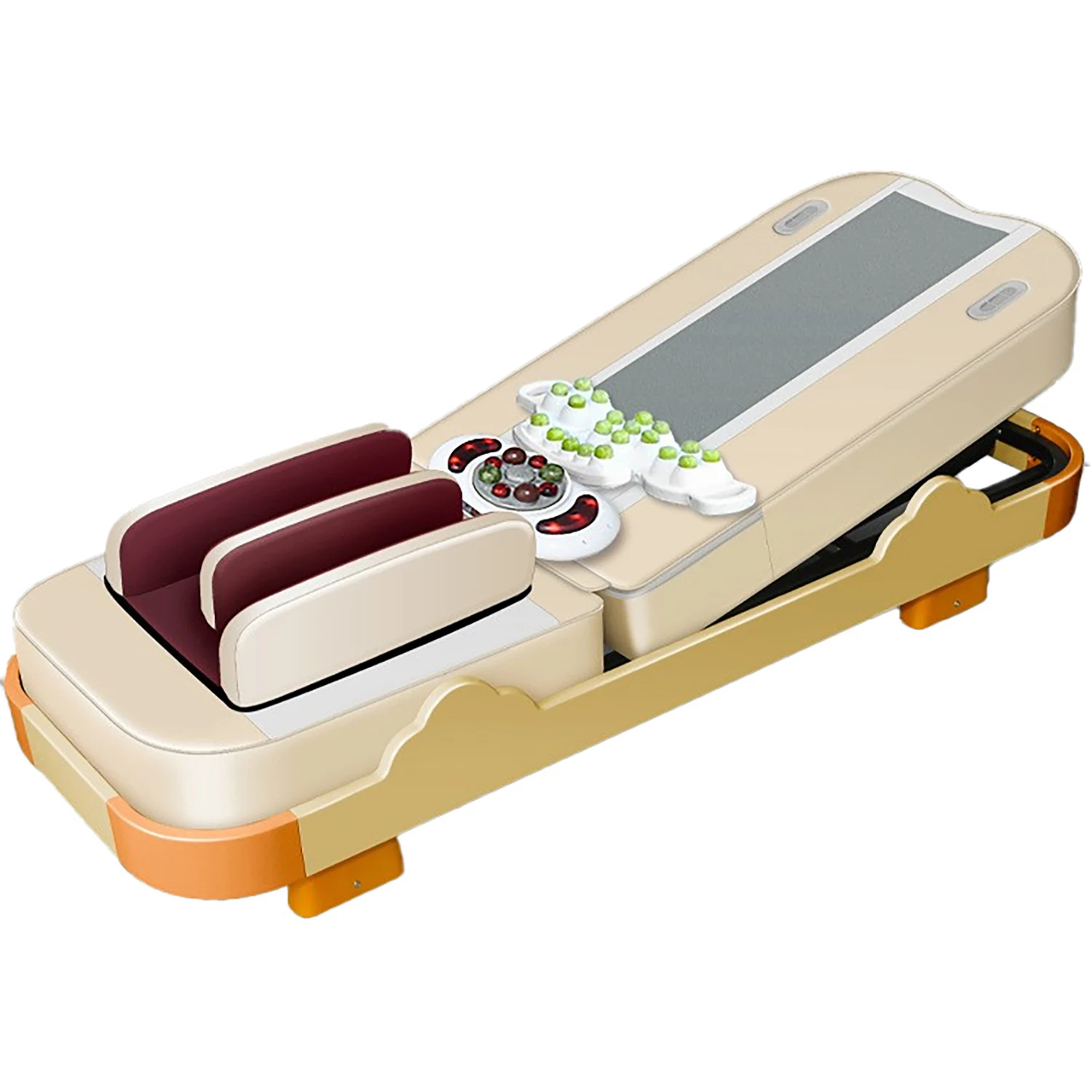 2024 New Chiropractic Massage Bed Electric 3D Electric Jade Stone Full Body Thermal Jade Roller Massage Bed Whole Body Acupress