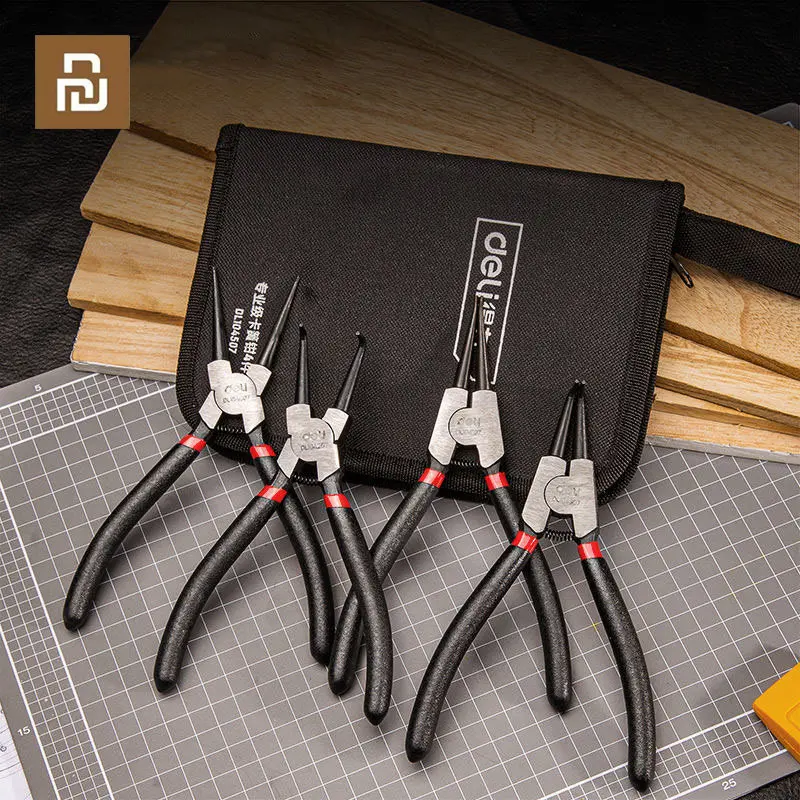 

Xiaomi Deli 4 Pcs 7 Inch Professional Circlip Plier Electrical Repairing Portable Hand Tool Multifunctional Home Tool Pliers Set