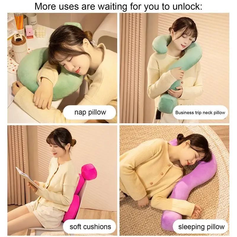 Travel Neck Pillow 21.65in U Shaped Large Question Mark Neck Travel Pillow Airplane Neck Pillow For Neck And Head Support Car