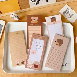 50 Sheets Cartoon Bear Memo Pads Kawaii Sticky Notes Message Writing Stationery To Do List Notepad Check List Office Supplies