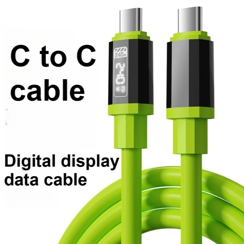 

New 240W Smart Digital Display Mobile Phone Data Cable High Power Fast Charging Suitable for Apple Samsung Xiaomi Charging Cable