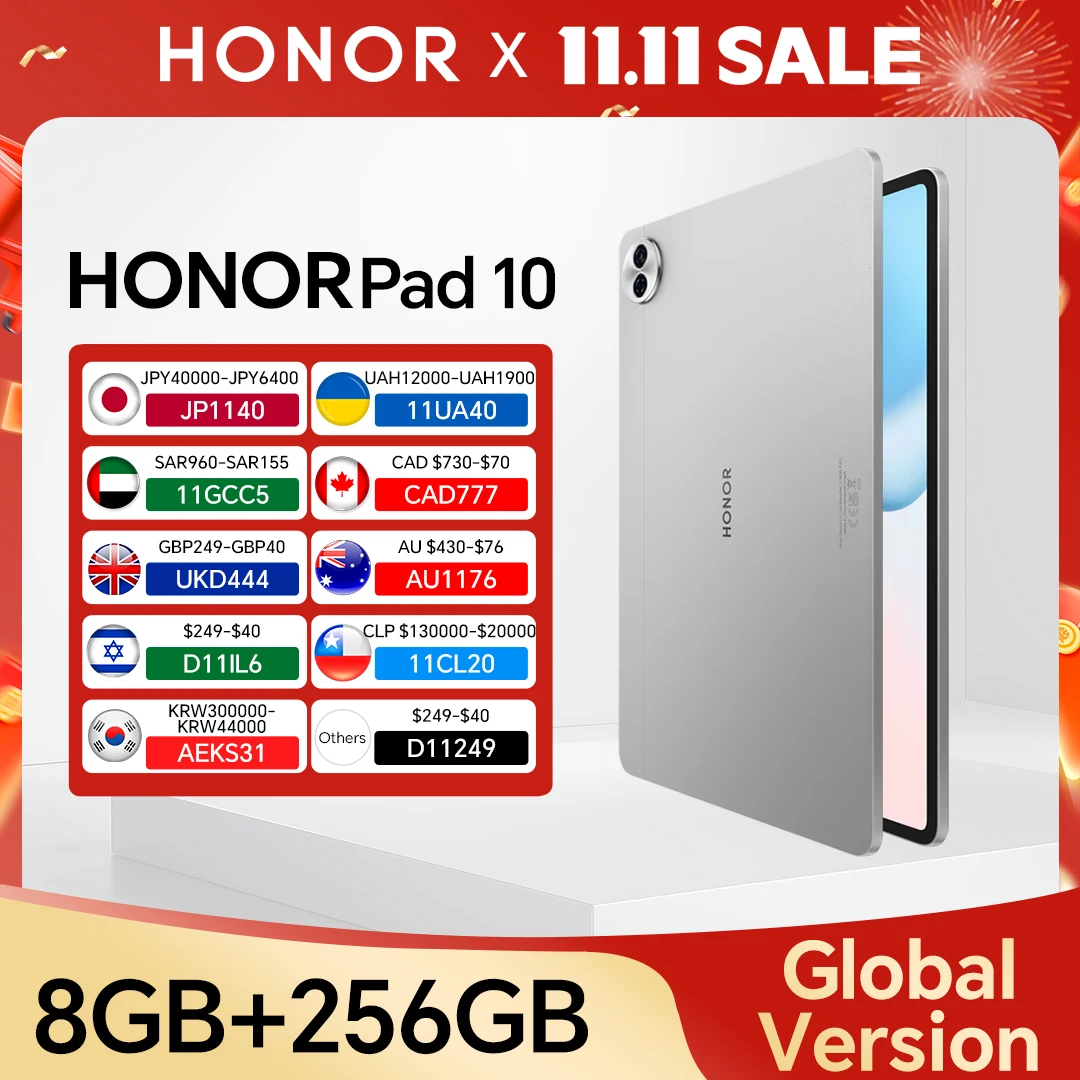 【HONOR】HONOR Pad 10 Tablet 8GB+256GB,12.1-inch 120Hz 2.5K(2560*1600) Display,Snapdragon 7 Gen 3 10100mAh Battery,MagicOS 9.0