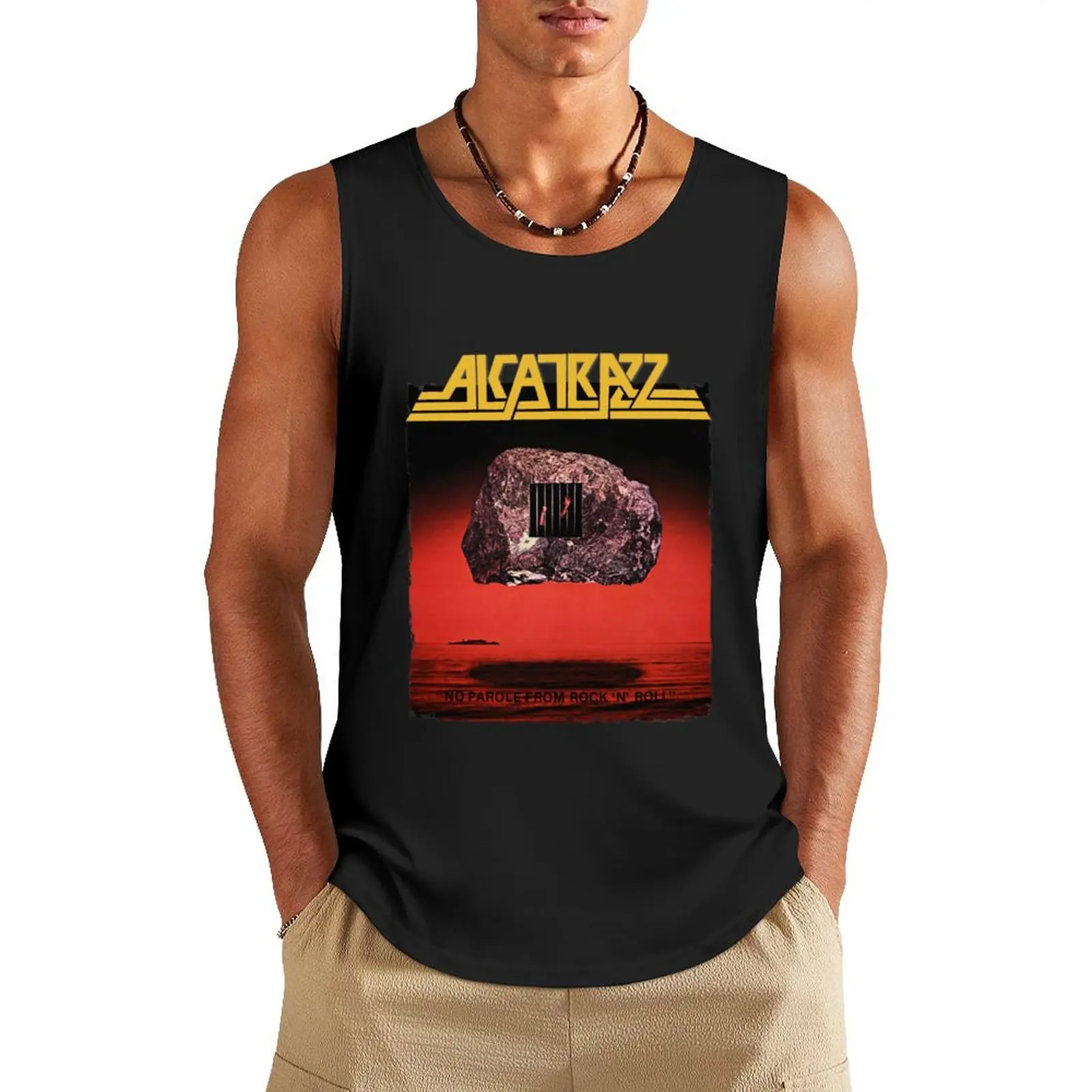 

ALCATRAZZ No Parole From Rock 'n' Roll Tank Top Bodybuilding shirt sexy clothes men clothing men