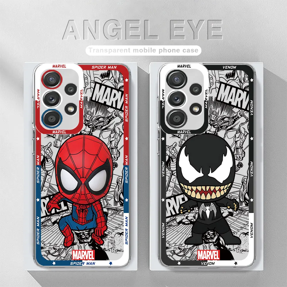 Marvel Spider Man Venom Clear Silicone Phone Case for Samsung Galaxy A33 A23 A14 4G A15 A24 A54 A34 A25 A13 A73 5G Cover