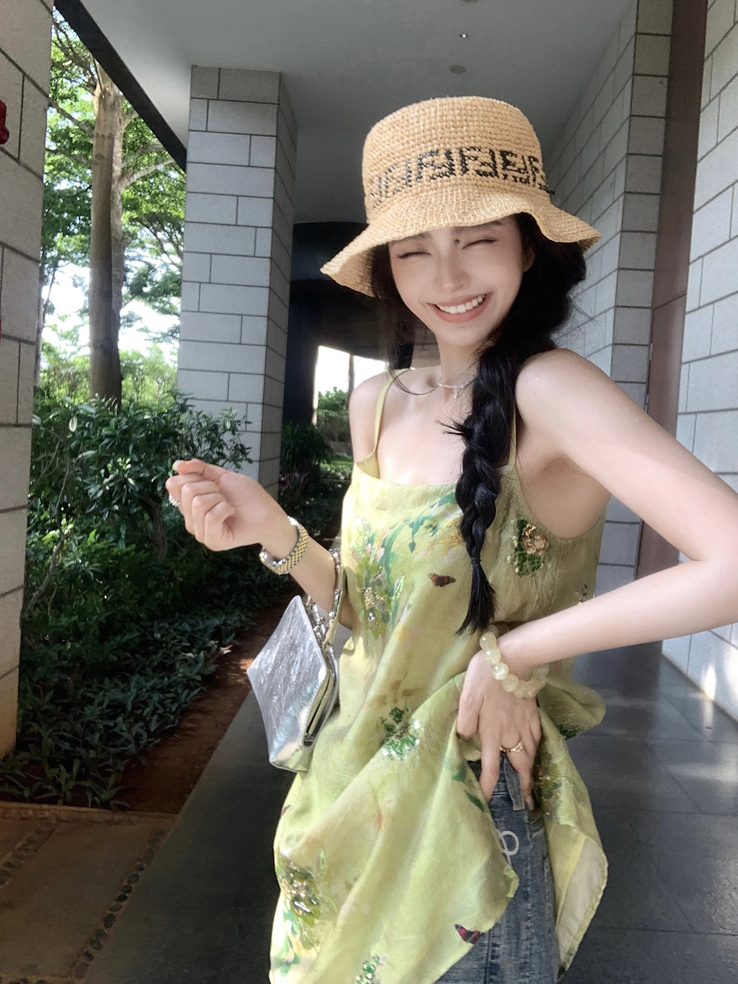 

Heavy Embroidery Bead Silk Outerwear Strap Fashion Set Summer Season Women's Clothing Glue Fabric Style Other Summer Collection