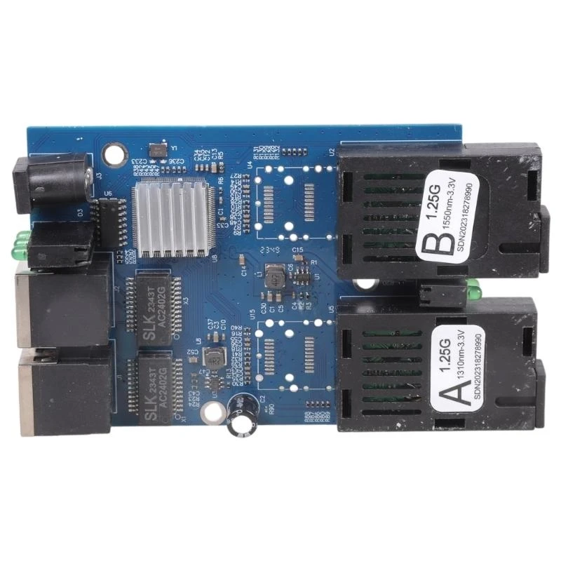 

5asd Fiber to Ethernet Converter PCBA Board 10/100/1000M RJ45 Port to 1000Base-SX/LX
