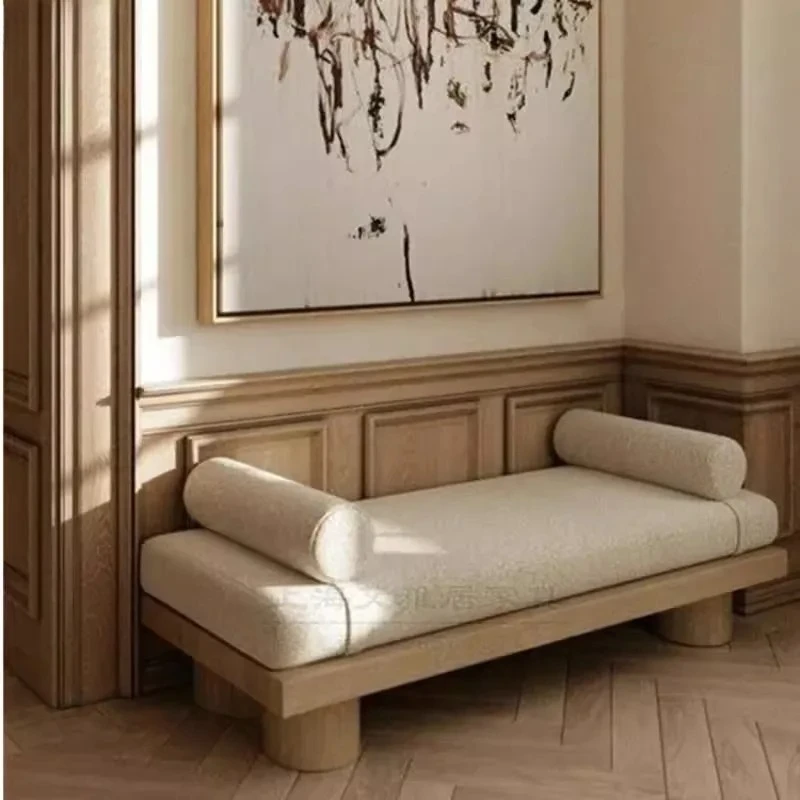 Shoe Changing Stool Wabi-Sabi Style Sofa Stool Bedroom Bedside Shoe Stool