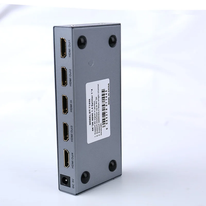 HDMI 스플리터 옵틱 1x4 4포트 4k/2k@30hz/3D/1920*1080 메탈 케이스 실버 HDMI 스플리터 멀티미디어용