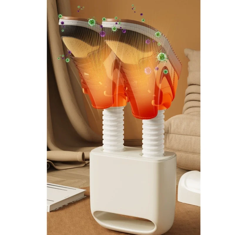 Shoe Dryer With Heat Blower Gentle Fast Drying Odor Removal Boot Dryer Warmer Deodorizer For Home Travel White