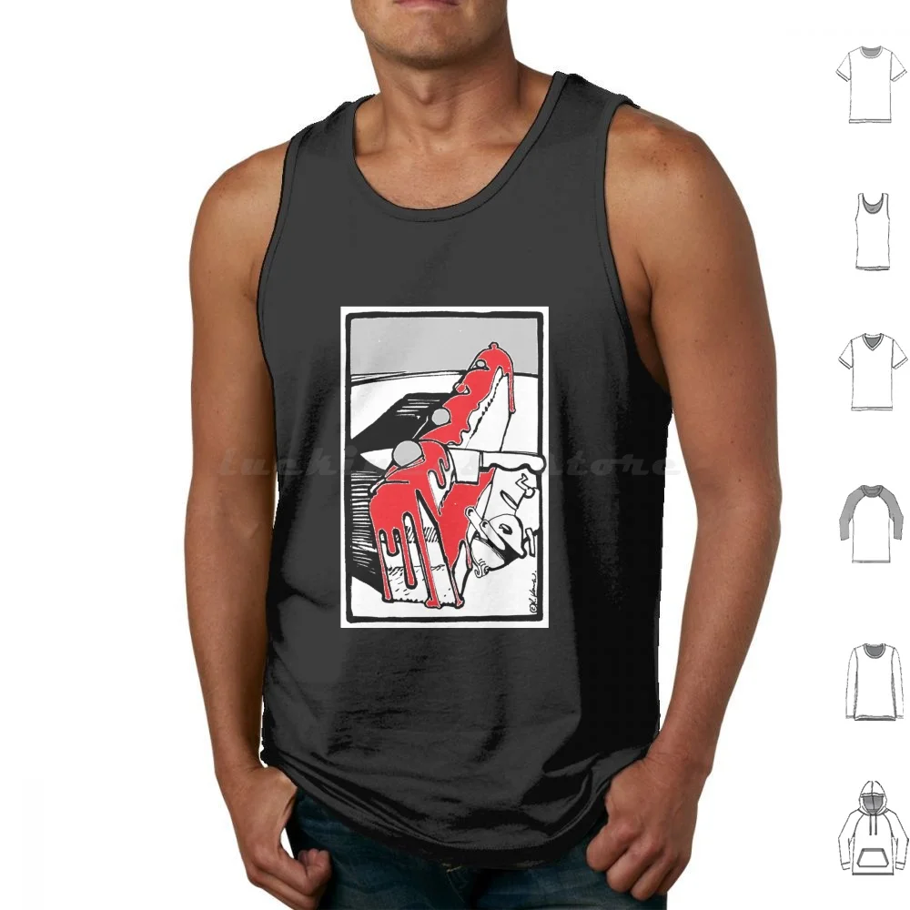 Crazy Cake Tank Tops Vest Sleeveless Cake Crazy Food Red Icing